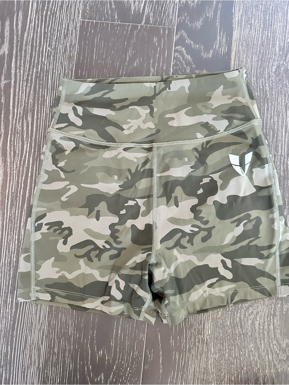 Camo High-Rise Women’s Athletic Shorts - Olive Camo